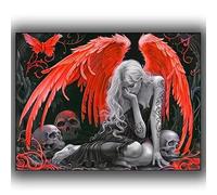 Baibexing Peinture Sur Toile Représentant Un Squelette De Fille Ailée Vintage, Ange Déchu, Décoration Murale Pour Salon 40X50Cm Sans Cadre