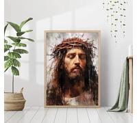 Baibexing Peinture Sur Toile Vintage Représentant Jésus-Christ, Petite Fille, Agneau, Étreinte Du Christ, Affiche Murale, Décoration D'Intérieur, A12 50X70Cm Sans Cadre
