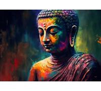 Baibexing Statue De Bouddha Spirituelle Vintage, Méditation, Bouddha Doré, Affiche, Impressions Sur Toile, Peinture Murale, Images, Décoration D'Intérieur, Format A9 30X40Cm Sans Cadre
