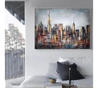 Baibexing Tableau Abstrait De Paysage Urbain Graffiti Sur Toile, Affiche, Impression D'Images Pour La Décoration Du Salon, De La Chambre Et De La Maison 60X90Cm Sans Cadre