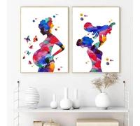 Baibexing Tableau Sur Toile Mère Et Enfant, Impression Médicale, Affiches Aquarelle Femme Enceinte, Gynécologie, Obstétrique, Décoration Murale Pour Chambre 30X40Cmx2Pcs Sans Cadre