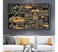 Baibexing Toile De Peinture Imprimée Histoire De L'Egypte, Affiche D'Art Mural Moderne Minimaliste, Image En Or Noir Pour Décoration De Salon Et De Maison 40X50Cm Sans Cadre