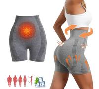 Baicloud Micro Vibration Shorts Roll Control Respirant ION Shaping Jacket Taille Haute Nylon Fiber Repair Shaping Yoga Shorts Confort Respirant Shorts Taille Haute Femmes Shaping (Gris,M)