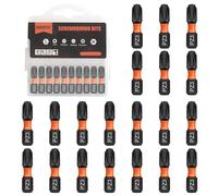 BAIDETS Pro PZ3 Lot de 20 embouts de tournevis, 25 mm de long, tige hexagonale 1/4", avec boîte distributrice