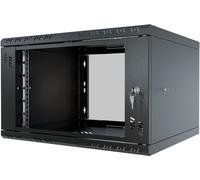 Stalflex Armoire à Crémaillère 19" 6U 450mm Porte Vitrée Noir S-RC19-6U-450GB