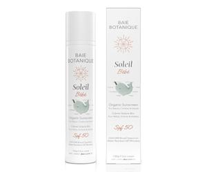 Baie Botanique Soleil Bébé - Crème solaire minérale biologique non toxique pour bébé SPF 50 - Tournesol et jojoba - Sans parfum - Naturel - Végétalien - Sans dominante blanche - Sans danger pour les r
