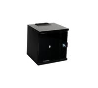 Baie de Brassage 10 Pouces 6U | Coffret réseau Mural 312x300x330 mm | Monté | Porte vitrée verrouillable | Charge 60 kg (Noir, 6U)