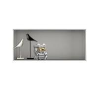 Baie de douche en acier inoxydable, sans carrelage, étagères murales, étagère de douche encastrée, imperméable, installation facile pour la rénovation de salle de bain (gris clair, 70 x 32 x 12,5 cm)