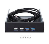 Baie de Lecteur Optique USB 3.0 et USB 2.0 19 Broches/9 Broches de 5,25 Pouces, hub de Panneau Avant en métal à 4 Ports avec Ports 2xUSB3.0 et 2xUSB2.0, Transfert de données Haute