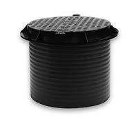 Baie de puits en plastique avec couvercle verrouillable (sans fond) 60 cm de haut Noir