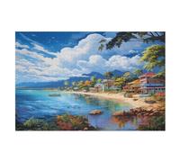 Baie de Vacances Puzzles Puzzle De 1000 Pièces pour Adultes Et Enfants Puzzle Impossible Jouets en Bois Jeu Stimulant (75×50cm)