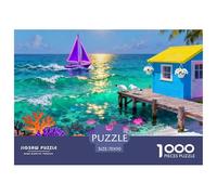 Baie des récifs coralliens côtiers Puzzle en Bois Imperméable DIY Puzzles De 1000 Pièces pour Adultes Coloré Jeux De Stimulants
