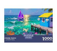 Baie des récifs coralliens côtiers Puzzle en Bois Imperméable DIY Puzzles De 1000 Pièces pour Adultes Coloré Jeux De Stimulants