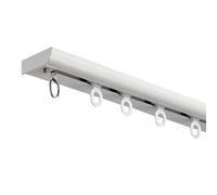Baie vitrée à ouverture vers l'intérieur avec rail droit ultra-mince en alliage d'aluminium, montage au plafond perforé, adaptée aux chambres et aux salons(230cm)