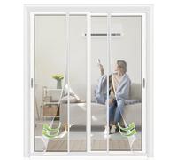 Baie Vitree Moustiquaire Magnetique 240x210cm Blanc Double Ouverture Latérale Insect Protection