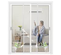 Baie Vitree Moustiquaire Magnetique 240x210cm Blanc Double Ouverture Latérale Insect Protection