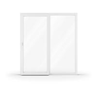 Baie vitrée porte d'entrée, pvc, aluplast, IDEAL 4000, blanc, 1 vantail, 1510 x 1635 mm, configuration personnalisée
