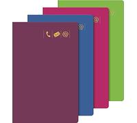 Baier & Schneider 1064669 Classeur à anneaux pour téléphone portable, carnet d'adresses, 1150 numéros, couverture résistante en B vert, rose, bordeaux, bleu assorti