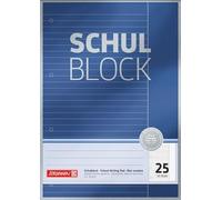 Brunnen Carnet de notes de qualité supérieure A4 50 feuilles lignées avec bord linéature 25 perforé 90 g/m²