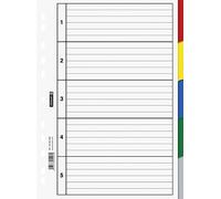 Baier Schneider &File Index File Page Dividers Plastic Blank Pack of 5 Coloured