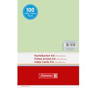 Baier schneider karteikarton &fiches unies 180 g/m ² format a6 orientation paysage vert», emballé sous vide