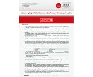 Baier & Schneider traité formulaire Contrat de travail professionnel, autocopiant, A4, 2 x 2 BLA