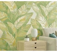 BaierSai Rouleau de papier peint en PVC texturé texturé imperméable de 9,5 x 0,53 m de style nordique moderne - 8 couleurs - Pour chambre à coucher, salon, 5,035 m² (vert clair)