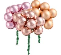 Baies miroirs Abricot Rose Boules de verre Ø20mm sur fil, 140 pcs - idée cadeau de Noël et DIY