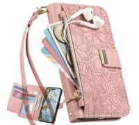 BaiFu Coque avec Leitz Phone 3, Housse à Motif Floral, dragonne, béquille, Sac à Main à Fermeture magnétique, Étui Portefeuille pour Leitz Phone 3-Rose
