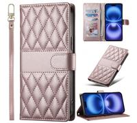 BaiFu Étui Portefeuille à Carreaux pour Realme C31 4G, Coque magnétique Compatible avec Realme C31 4G-Rose