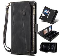 BaiFu Poche à Fermeture éclair Étui pour Vivo X200 FE, RFID Blocage, Stand, Coque Portefeuille avec Vivo X200 FE-Noir