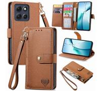 BaiFu RFID Blocage Coque avec Motorola Moto G17/G17 Power, Pochette à Fermeture éclair et Fente pour Carte Case pour Motorola Moto G17/G17 Power-06