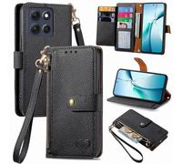 BaiFu RFID Blocage Coque avec Motorola Moto G17 Power, Pochette à Fermeture éclair et Fente pour Carte Case pour Motorola Moto G17 Power-01