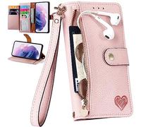 BaiFu RFID Blocage Coque avec Vivo V21 4G/V21 5G, Fermeture éclair Poche, Pochette à Fermeture éclair et Fente pour Carte Coque pour Vivo V21 4G/V21 5G-02