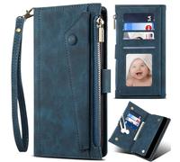 BaiFu RFID Blocage Coque pour Vivo X200 FE, Housse Fonction Stand Fermoir Aimanté pour Vivo X200 FE-Bleu