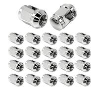 BAIFULAI 20 x écrous de roue M14x1,5, écrou de roue, vis chromées, capuchons fermés à cône, capuchons d'écrou de roue pour Ford, Toyota, Honda, Mazda - Argent (Hauteur 35mm)