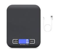 BAIFULAI Balance de cuisine numérique - 10 kg/1 g - Rechargeable par USB - Avec écran LED et fonction tare - Balance alimentaire multifonction pour la cuisson et la mesure