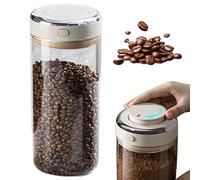 BAIFULAI Boîte à café en verre hermétique - 1,7 l - Avec valve de sortie - Affichage de la date - Pour grains de café, poudre, noix, thé, cacao, feuilles de thé