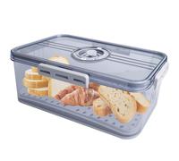 BAIFULAI Boîte à pain, boîte de rangement pour pain, matériau PET de qualité alimentaire, minuterie, antidérapante, avec séparateurs pour tous les types d'ingrédients de cuisine, 32,5 x 17,5 x 11 cm