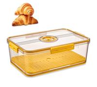 BAIFULAI Boîte à pain - En PET de qualité alimentaire - Avec séparateurs - Pour tous les types d'ingrédients de cuisine - 32,5 x 17,5 x 11 cm - Jaune