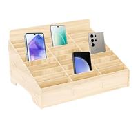 BAIFULAI Boîte de rangement pour téléphone portable à 30 compartiments - En bois - Pour l'école, le garage de téléphone portable - Pour salle de classe, bureau, école, érable