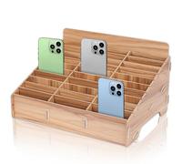 BAIFULAI Boîte de rangement pour téléphone portable à 30 compartiments - En bois - Pour l'école, le garage de téléphone portable - Pour salle de classe, bureau, école
