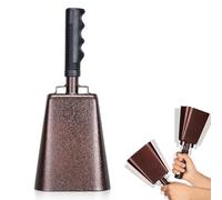 BAIFULAI Clochette de vache en acier avec poignée - 25,6 cm - Cloches de vache en métal - Instrument de musique pour le bruit, les événements sportifs, les jeux de football, les fêtes, la ferme