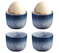 BAIFULAI Coquetier en porcelaine, lot de 4 coquetiers en céramique, diam 5 cm, hauteur 4,8 cm, procédé de cuisson au four, lisse et sans arêtes vives, lavable au lave-vaisselle et dans une boîte