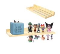 BAIFULAI Étagère en chêne : 40 × 14 × 4 cm Rangement en chêne naturel pour tonies avec coins arrondis, montage facile, montage mural, étagères magnétiques en bois pour jusqu'à 38 figurines, idéal pour