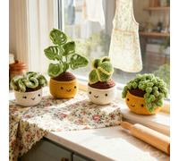 BAIFULAI Kit de démarrage crochet cactus suspendu pour adultes : kit de crochet pour débutants avec crochets, fil et rembourrage, kit de crochet artisanal DIY avec instructions et tutoriels vidéo