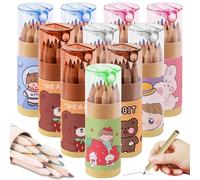 BAIFULAI Lot de 10 crayons de couleur pour enfants - Mini crayons en bois - Avec taille-crayon - Mignon - Portables - Pour adultes et enfants - Pour dessin et croquis