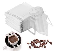 BAIFULAI Lot de 100 filtres à café pour camping, Drip Coffee Bag avec oreilles suspendues, sacs filtrants pour café, thé, goutte, filtre à café portable pour la plupart des tasses, les voyages, le