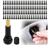 BAIFULAI Lot de 100 valves en caoutchouc TR413 universelles pour pneus de voiture, valves en caoutchouc à clipser pour la plupart des voitures, motos