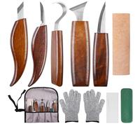 BAIFULAI Lot de 11 couteaux de sculpture sur bois avec sac pour sculpture sur bois - Kit de sculpture sur bois professionnel - Couteau de sculpture sur bois - Pour débutants, professionnels, adultes